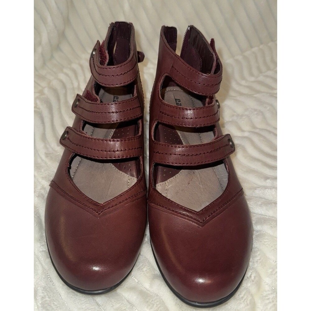 Triple Strap Shoe Merlo Red Mary Jane Shoe Heel Leather Stud Women’s 7.5M